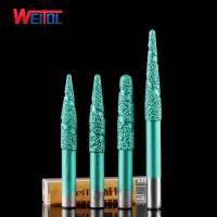 WeiTol taper vacuum brazed stone cutting bits sandstone engraving tools milling cutter