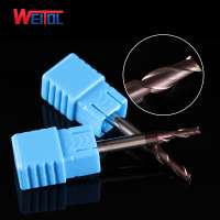 Weitol carving tools for steel carbide 2 flutes end mill bits for metal and wood double flute flat bottom HRC55 1*3C*4D*50L